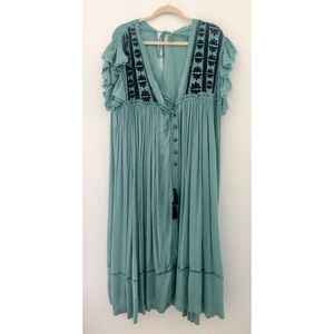 NWT Free People Flowy Maxi Dress- Green
